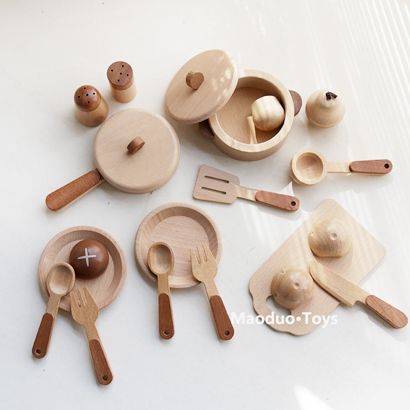Kids Toys Kitchen Set - Juego de cocina de madera de