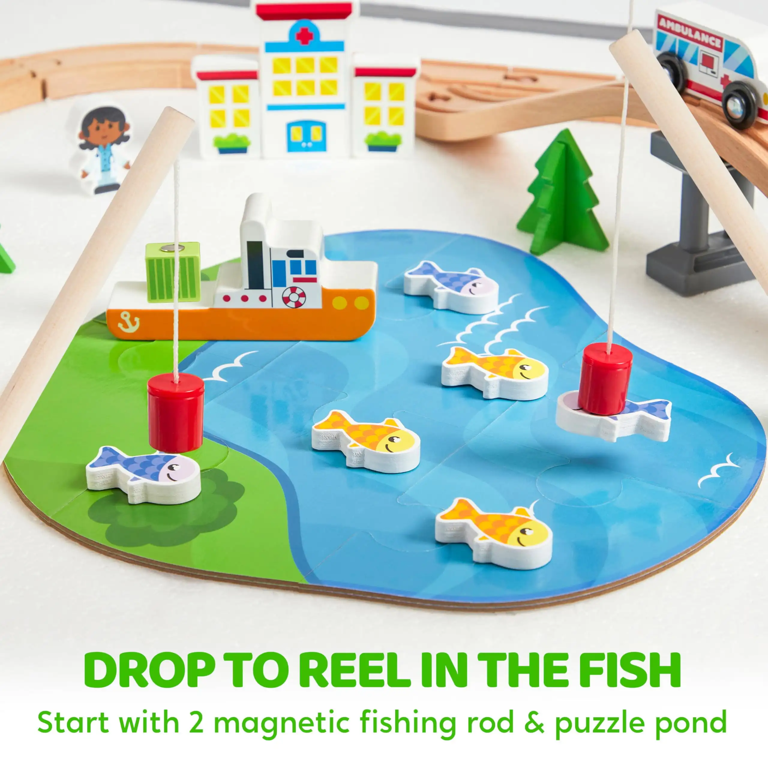 Joyfy-Juego de trenes de mader - Kids Toys Xmas reseña y precio